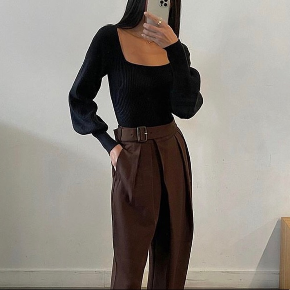 Oak + Fort Square Neck Sweater 5962